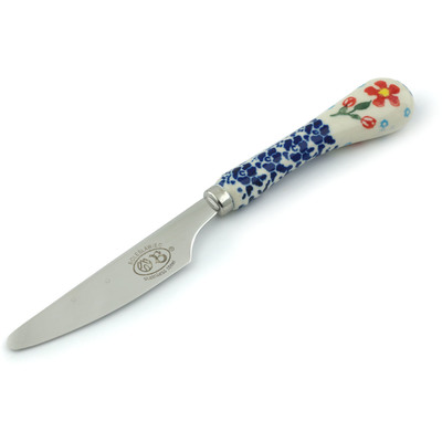 Polish Pottery Stainless Steel Knife 8&quot; Country Garden