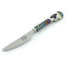 Polish Pottery Stainless Steel Knife 8&quot; Gingham Flowers