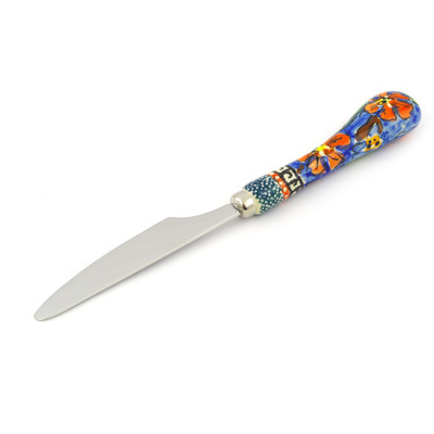 Polish Pottery Stainless Steel Knife 8&quot; Poppies UNIKAT