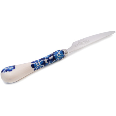 Polish Pottery Stainless Steel Knife 8&quot; Tropical Blues