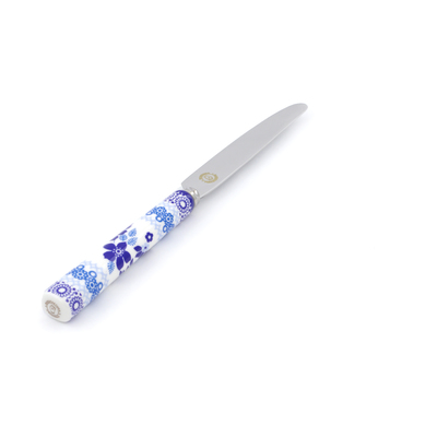 Polish Pottery Stainless Steel Knife 9&quot; Blue Frost UNIKAT