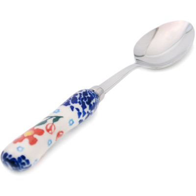 Polish Pottery Stainless Steel Spoon 6&quot; Country Garden