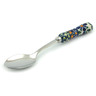 Polish Pottery Stainless Steel Spoon 6&quot; Gingham Flowers