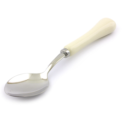 Polish Pottery Stainless Steel Spoon 8&quot; Cream