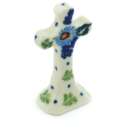 Polish Pottery Standing Cross 2&quot; Field Of Dreams