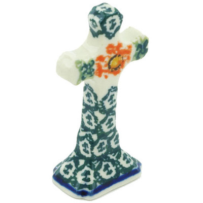 Polish Pottery Standing Cross 2&quot; Sponge Garland