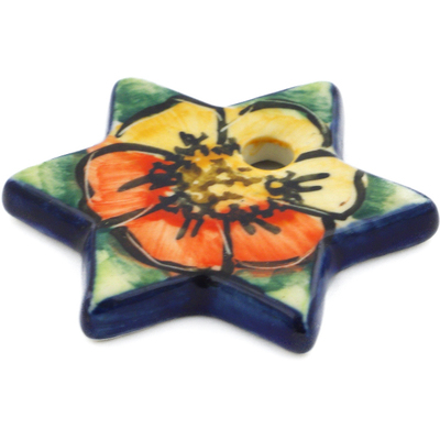 Polish Pottery Star Ornament 2&quot; Bright Beauty UNIKAT