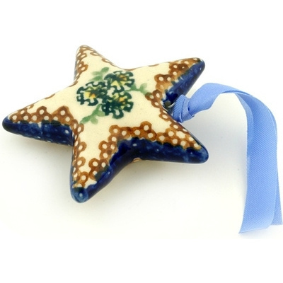 Polish Pottery Star Ornament 3&quot;