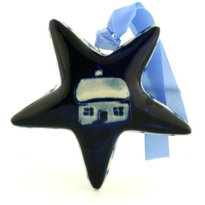 Polish Pottery Star Ornament 3&quot;