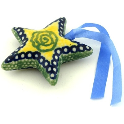 Polish Pottery Star Ornament 3"