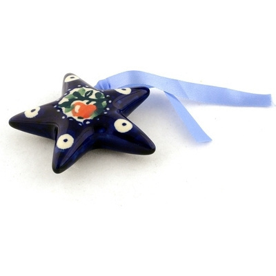 Polish Pottery Star Ornament 3&quot; Juicy Apple