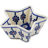 Polish Pottery Star Shaped Bowl 5&quot; Peacock