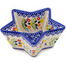 Polish Pottery Star Shaped Bowl 5&quot; Rainbow Delight UNIKAT
