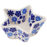 Polish Pottery Star Shaped Bowl 5&quot; Snowdrift