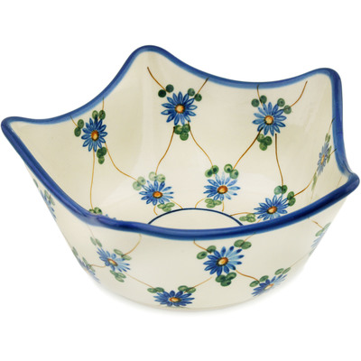 Polish Pottery Star Shaped Bowl 7&quot; Aster Trellis