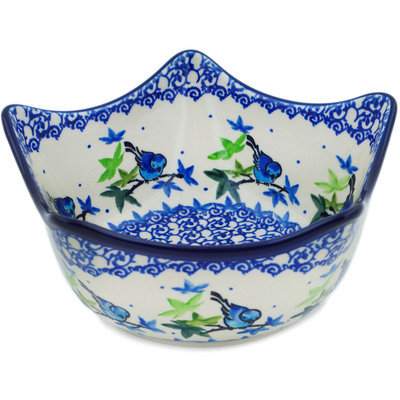 Polish Pottery Star Shaped Bowl 7&quot; Birdy Babies