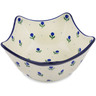 Polish Pottery Star Shaped Bowl 7&quot; Blue Buds