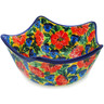 Polish Pottery Star Shaped Bowl 7&quot; Flowers Collected On A Sunny Day UNIKAT