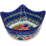 Polish Pottery Star Shaped Bowl 7&quot; Hummingbird Bouquet UNIKAT
