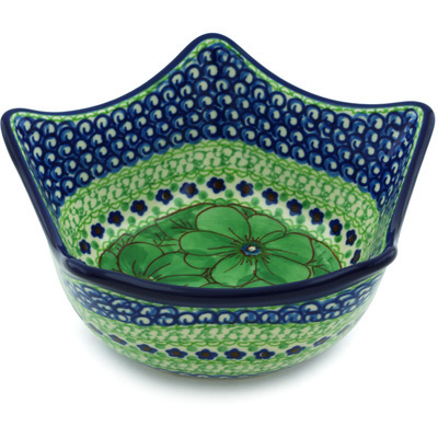 Polish Pottery Star Shaped Bowl 7&quot; Key Lime Dreams UNIKAT