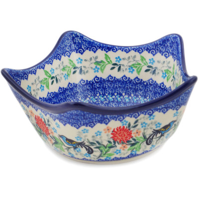 Polish Pottery Star Shaped Bowl 7&quot; Learn To Fly UNIKAT