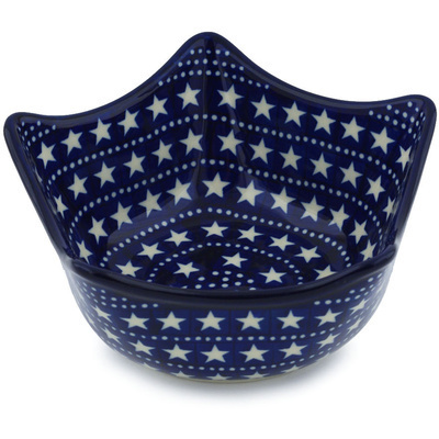 Polish Pottery Star Shaped Bowl 7&quot; Midnight Stars