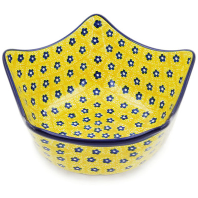Polish Pottery Star Shaped Bowl 7&quot; Sunshine
