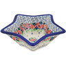 Polish Pottery Star Shaped Bowl 8&quot; Rose Wreath UNIKAT