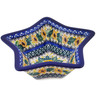 Polish Pottery Star Shaped Bowl 8&quot; Sunflowers At Sunset UNIKAT