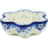 Polish Pottery Star Shaped Bowl 9&quot; Blue Spring
