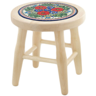 Polish Pottery Stool 12&quot; Butterfly Paradise UNIKAT