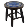Polish Pottery Stool 12&quot; Midnight UNIKAT