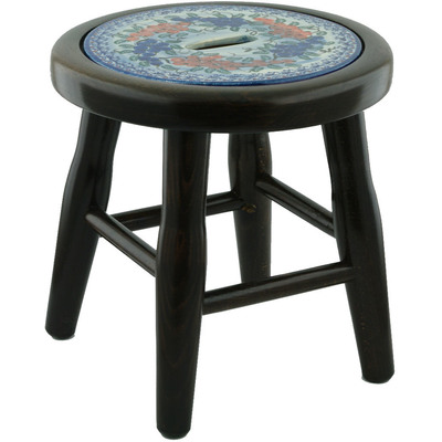 Polish Pottery Stool 12&quot; River Garden UNIKAT