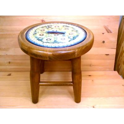 Polish Pottery Stool 12&quot; UNIKAT