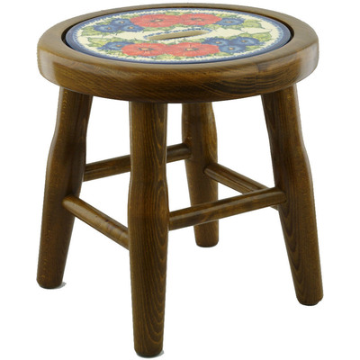 Polish Pottery Stool 12&quot; UNIKAT