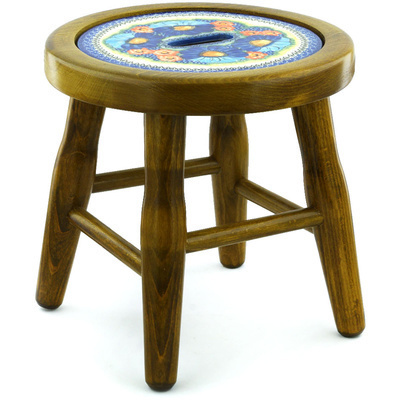 Polish Pottery Stool 12&quot; UNIKAT