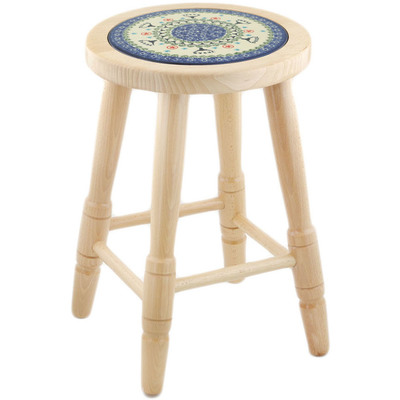 Polish Pottery Stool 18&quot; Texas UNIKAT