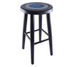 Polish Pottery Stool 24&quot; Midnight UNIKAT