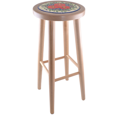 Polish Pottery Stool 29&quot; Spring Garden UNIKAT