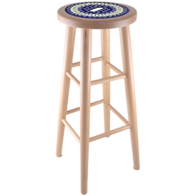 Polish Pottery Stool 32&quot; Peacock Leaves UNIKAT