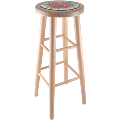 Polish Pottery Stool 32&quot; Spring Garden UNIKAT