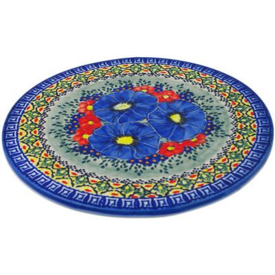 Polish Pottery Stool Insert 9&frac34;-inch Aztec Flowers UNIKAT