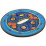 Polish Pottery Stool Insert 9&frac34;-inch Blue Garden UNIKAT
