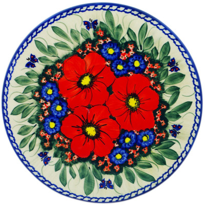 Polish Pottery Stool Insert 9&frac34;-inch Spring Garden UNIKAT