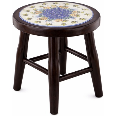 Polish Pottery Stool with Insert 12" Bee Fun