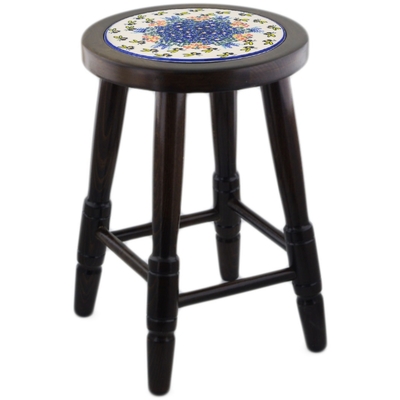 Polish Pottery Stool with Insert 18" Bee Fun