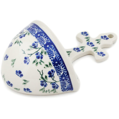 Polish Pottery Stoup 5&quot; Blue Breeze