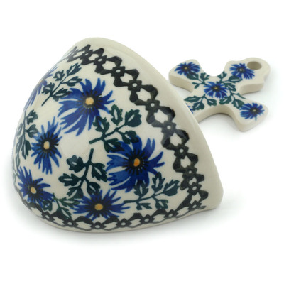 Polish Pottery Stoup 5&quot; Blue Chicory