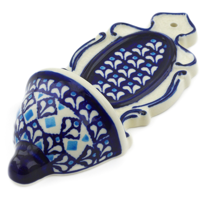 Polish Pottery Stoup 8&quot; Blue Diamond