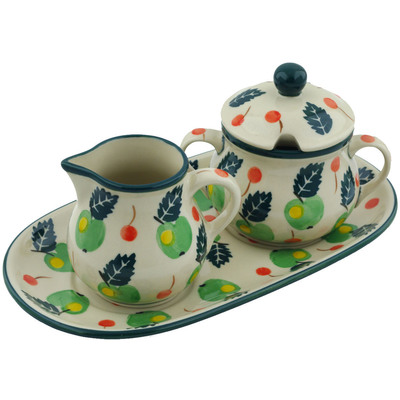 Polish Pottery Sugar and Creamer Set 10&quot;